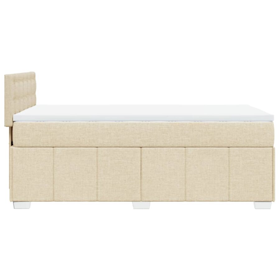 Boxspring met matras stof crèmekleurig 90x200 cm - Afbeelding 5