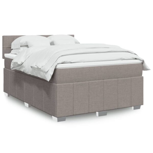 Boxspring met matras stof taupe 140x190 cm