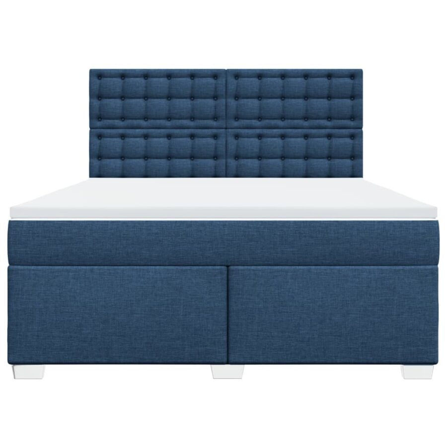 Boxspring met matras stof blauw 180x200 cm - Afbeelding 4