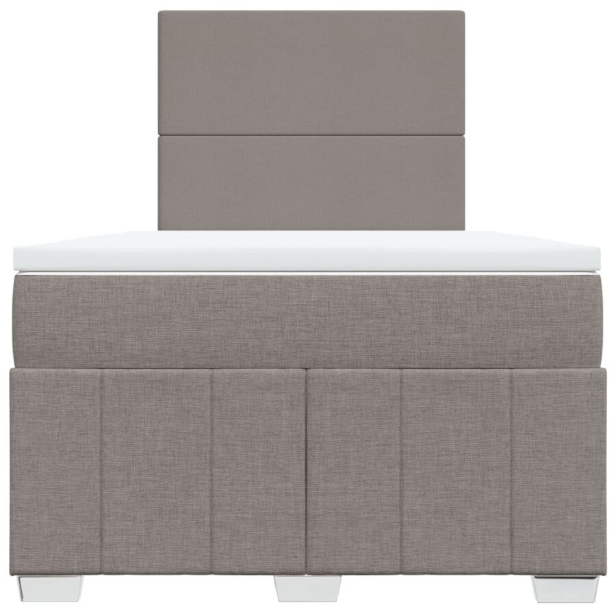 Boxspring met matras stof taupe 120x200 cm - Afbeelding 6