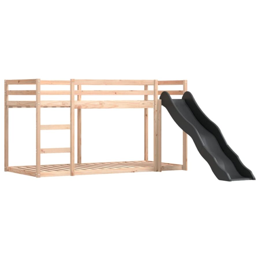 Stapelbed met glijbaan en gordijnen roze 90x190 cm - Afbeelding 8