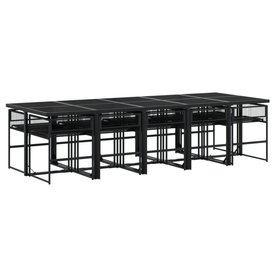 11-delige Tuinset poly rattan zwart - Afbeelding 5