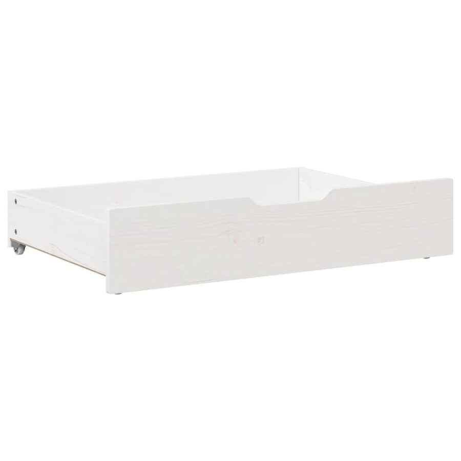 Bedlades 2 st 85x55x16 cm massief grenenhout wit - Afbeelding 4