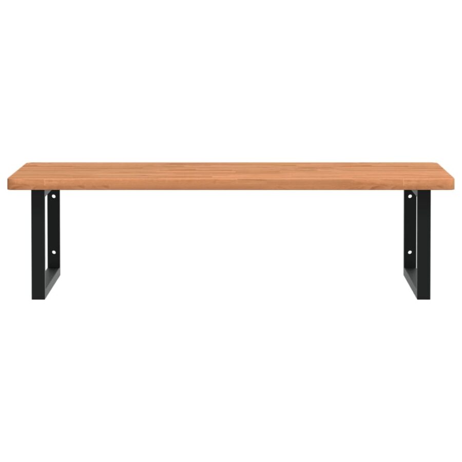 Badkamer wandschap staal en massief beukenhout - Afbeelding 4