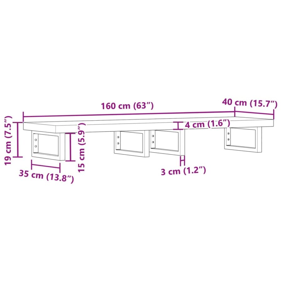 Badkamer wandschap staal en massief acaciahout - Afbeelding 11