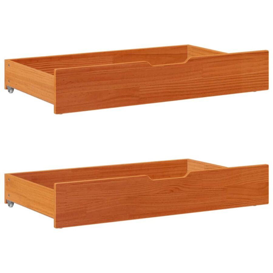 Slaapbank met lades zonder matras 90x200 cm hout wasbruin - Afbeelding 6