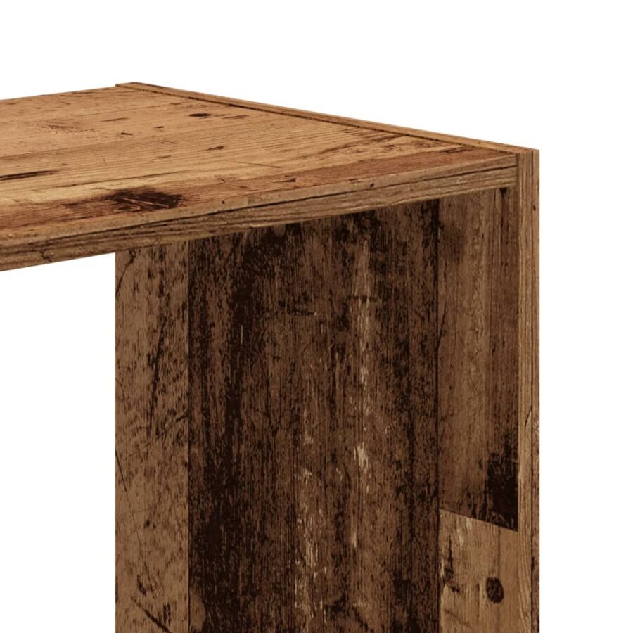 Boekenkast 102x32x102 cm bewerkt hout oud houtkleurig - Afbeelding 7