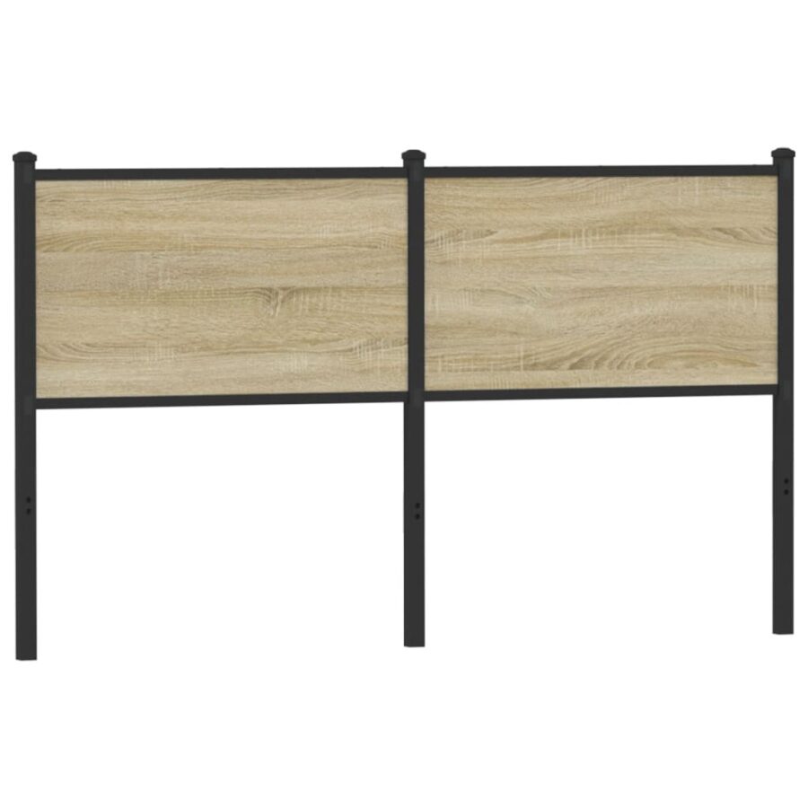 Hoofdbord 140 cm bewerkt hout en staal sonoma eikenkleurig