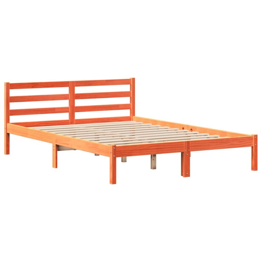 Bed met matras massief grenenhout wasbruin 140x190 cm - Afbeelding 5