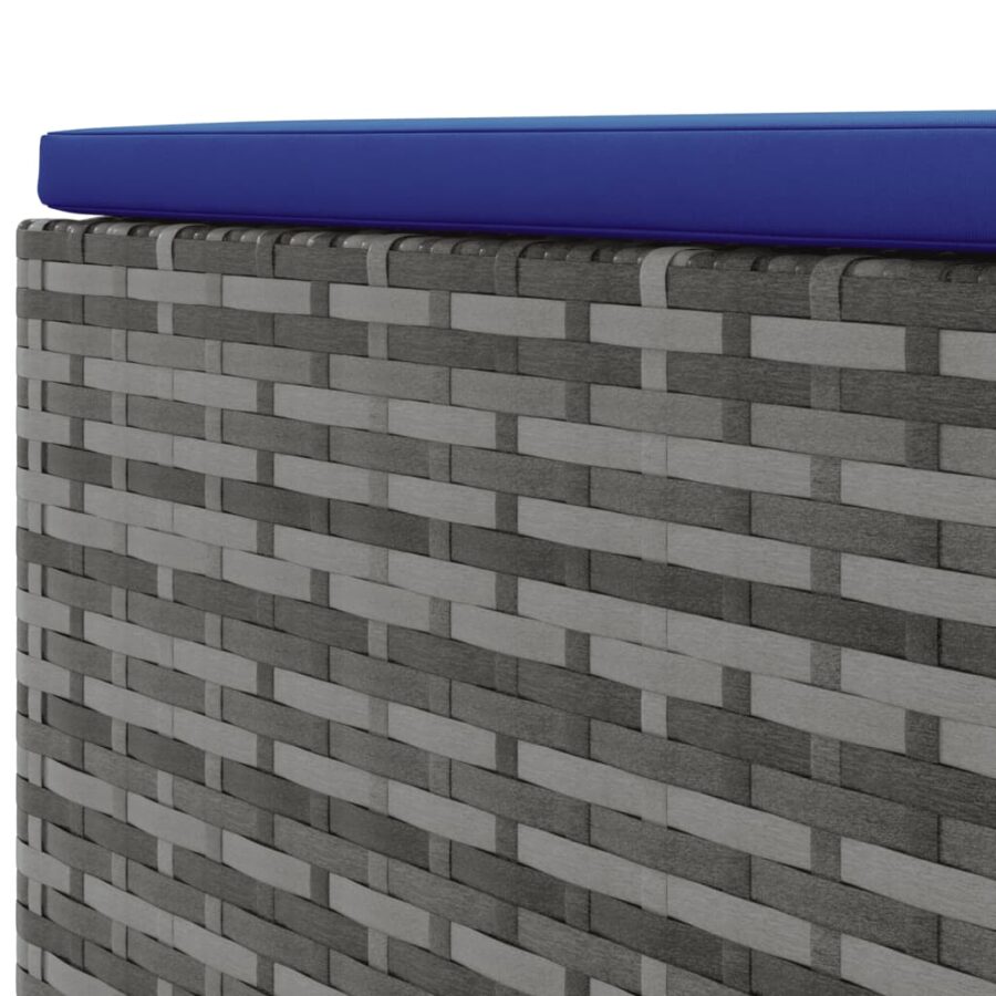 5-delige Loungeset met kussens poly rattan grijs - Afbeelding 6