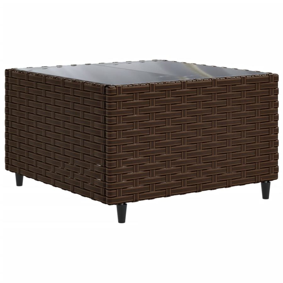 6-delige Loungeset met kussens poly rattan bruin - Afbeelding 5
