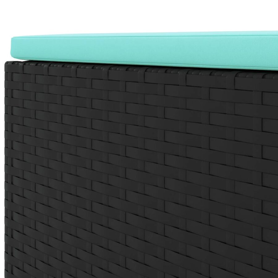 6-delige Loungeset met kussens poly rattan zwart - Afbeelding 8