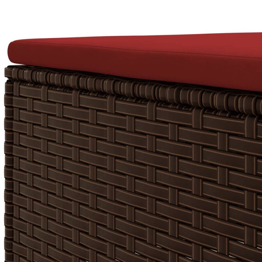 6-delige Loungeset met kussens poly rattan bruin - Afbeelding 8
