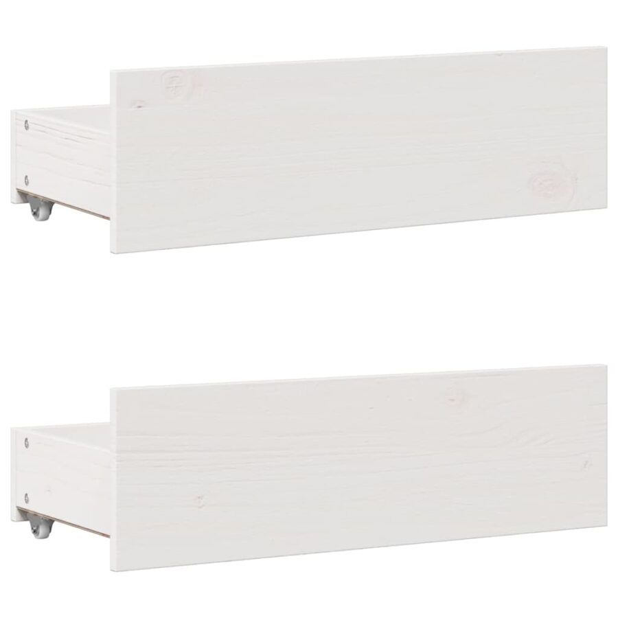 Bed met boekenkast zonder matras grenenhout wit 120x190 cm - Afbeelding 9