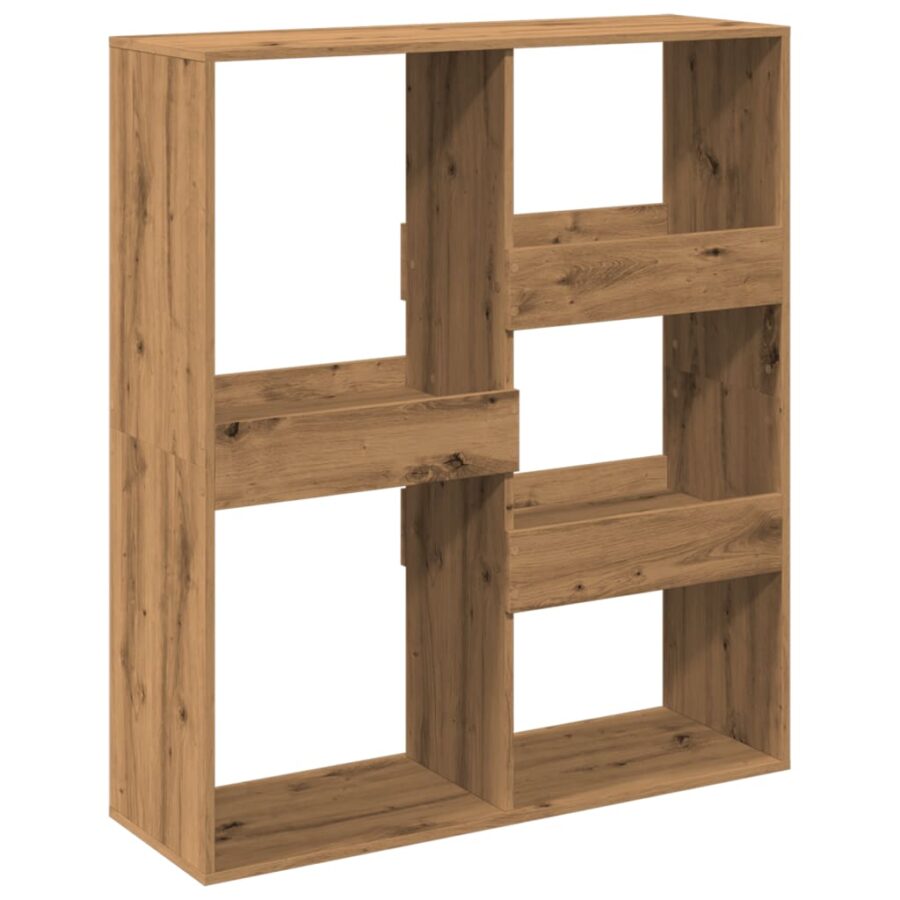 Boekenkast / kamerscherm 100x33x115 cm artisanaal eikenkleurig - Afbeelding 6