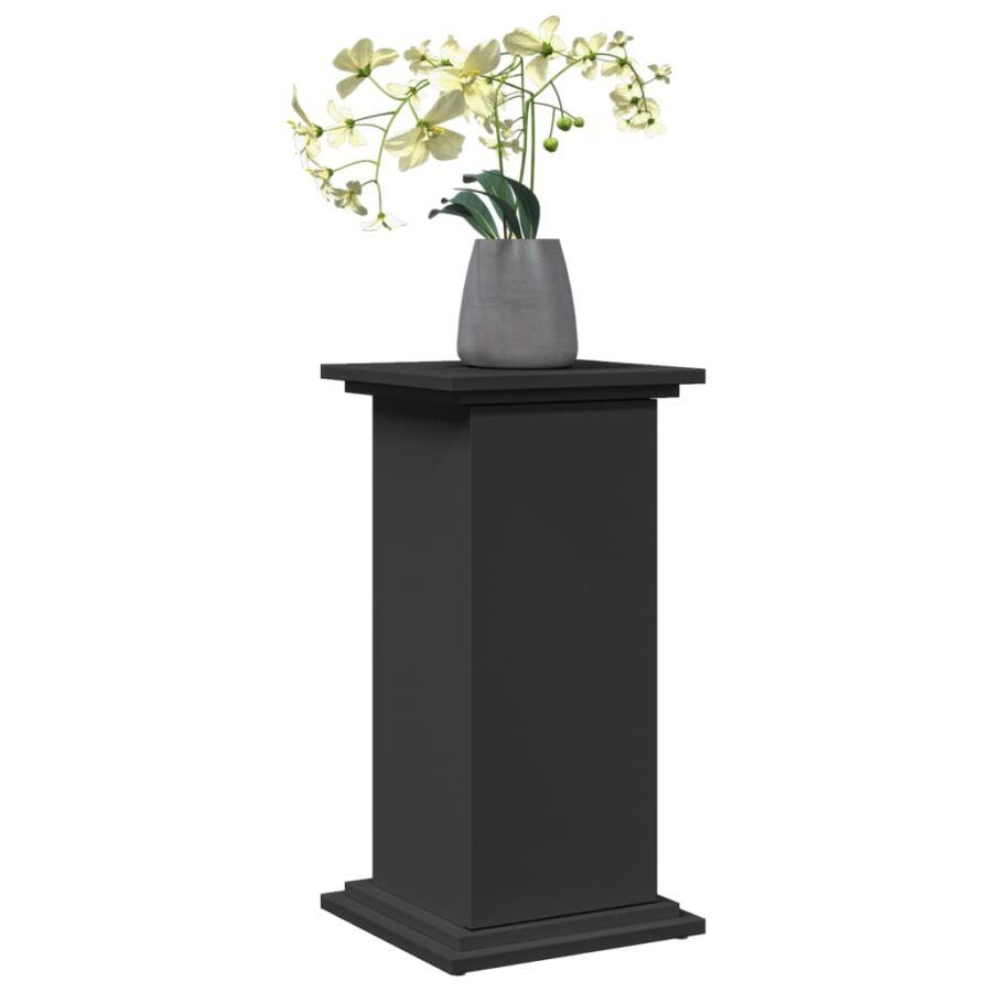 Sokkel met opbergruimte 31x30x60 cm bewerkt hout zwart - Afbeelding 3