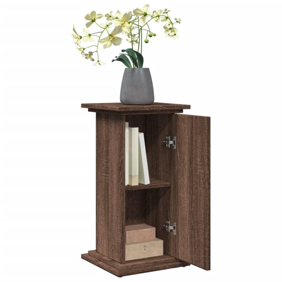 Sokkel met opbergruimte 31x30x60 cm bewerkt hout bruin eiken - Afbeelding 4