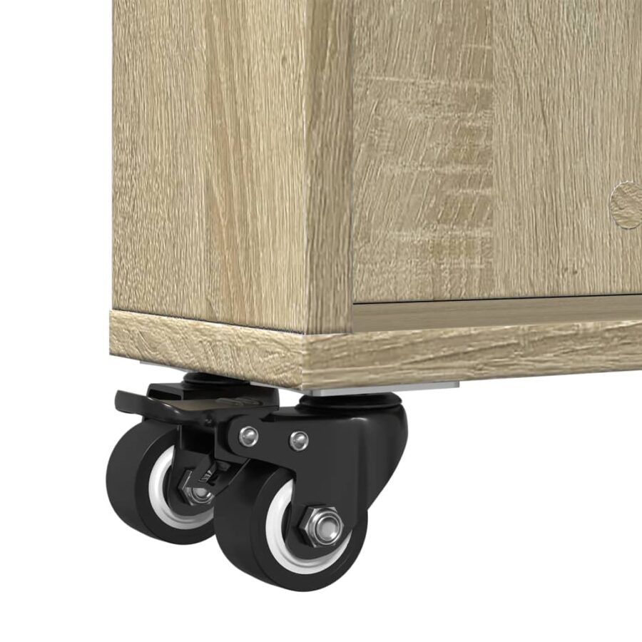 Opbergtrolley smal 48x13x68 cm bewerkt hout sonoma eikenkleurig - Afbeelding 8