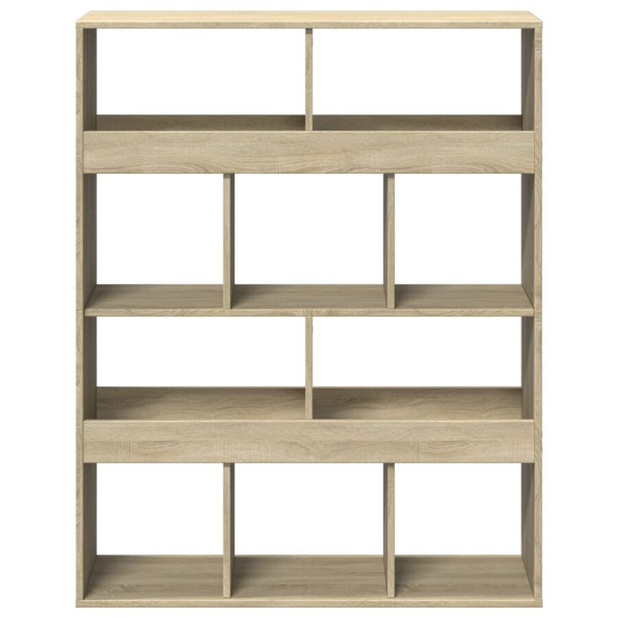Boekenkast 100x33x125,5 cm bewerkt hout sonoma eikenkleurig - Afbeelding 4