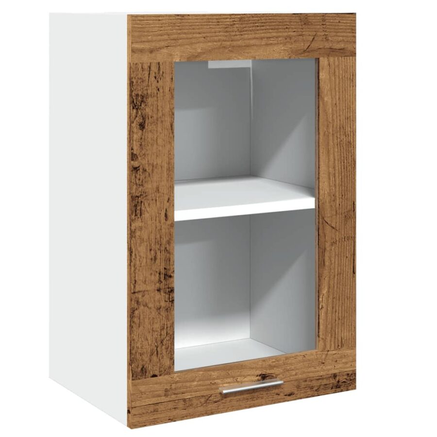 Hangkast 40x31x60 cm bewerkt hout oud houtkleurig - Afbeelding 2