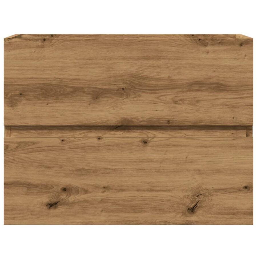 Badkamerkast 60x38,5x45 cm bewerkt hout artisanaal eikenkleurig - Afbeelding 4