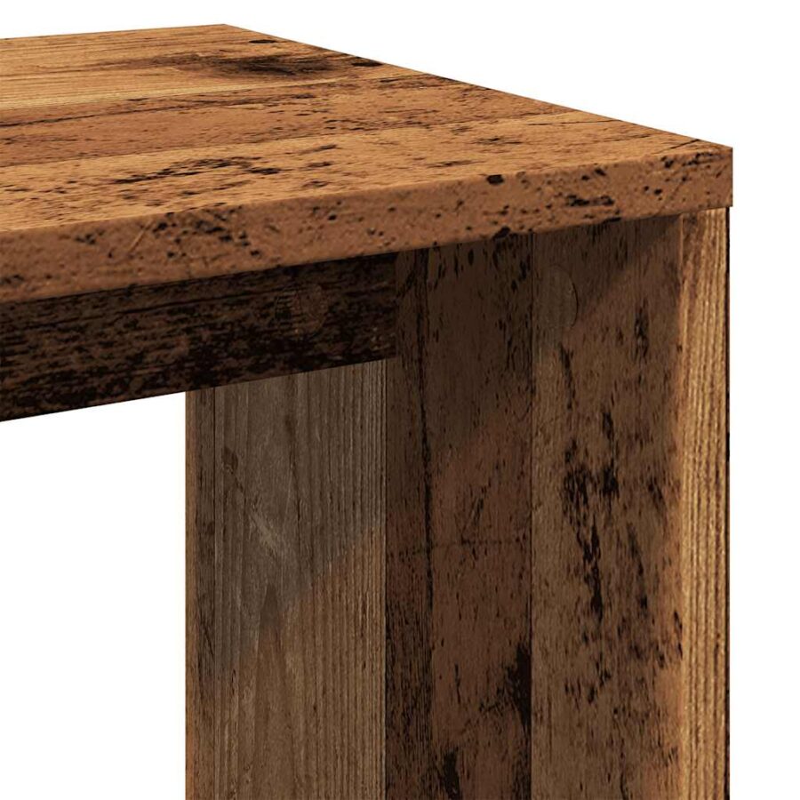 3-delige Tafeltjesset bewerkt hout oud houtkleurig - Afbeelding 8