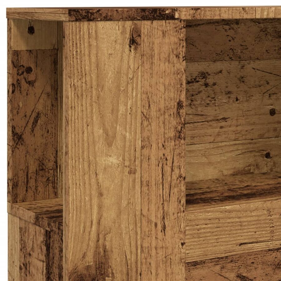 Hoofdbordkast 100x19x104,5 cm bewerkt hout oud houtkleurig - Afbeelding 7