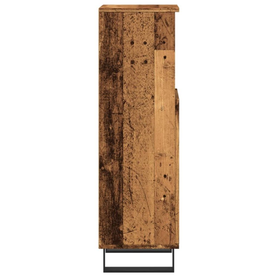 Badkamerkast 30x30x100 cm bewerkt hout oud houtkleurig - Afbeelding 5