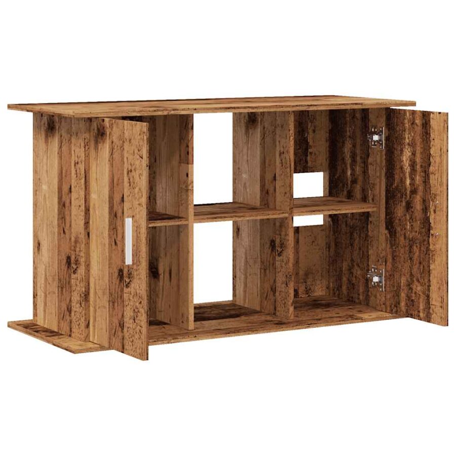 Aquariumstandaard 121x41x58 cm bewerkt hout oud houtkleurig - Afbeelding 7