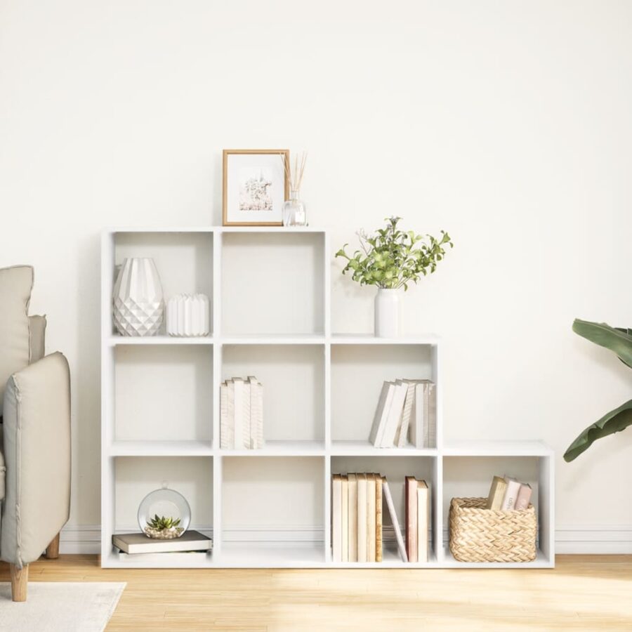 Kamerscherm / boekenkast 3-laags 137,5x29x103,5 cm hout wit - Afbeelding 3
