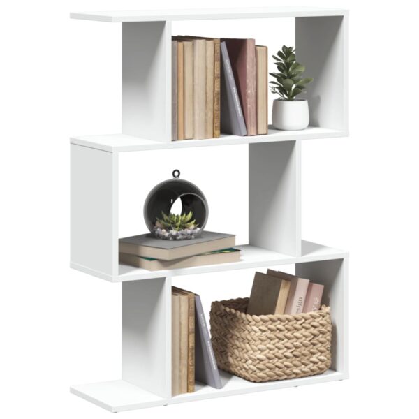 Kamerscherm / boekenkast 3-laags 70x24x97 cm bewerkt hout wit