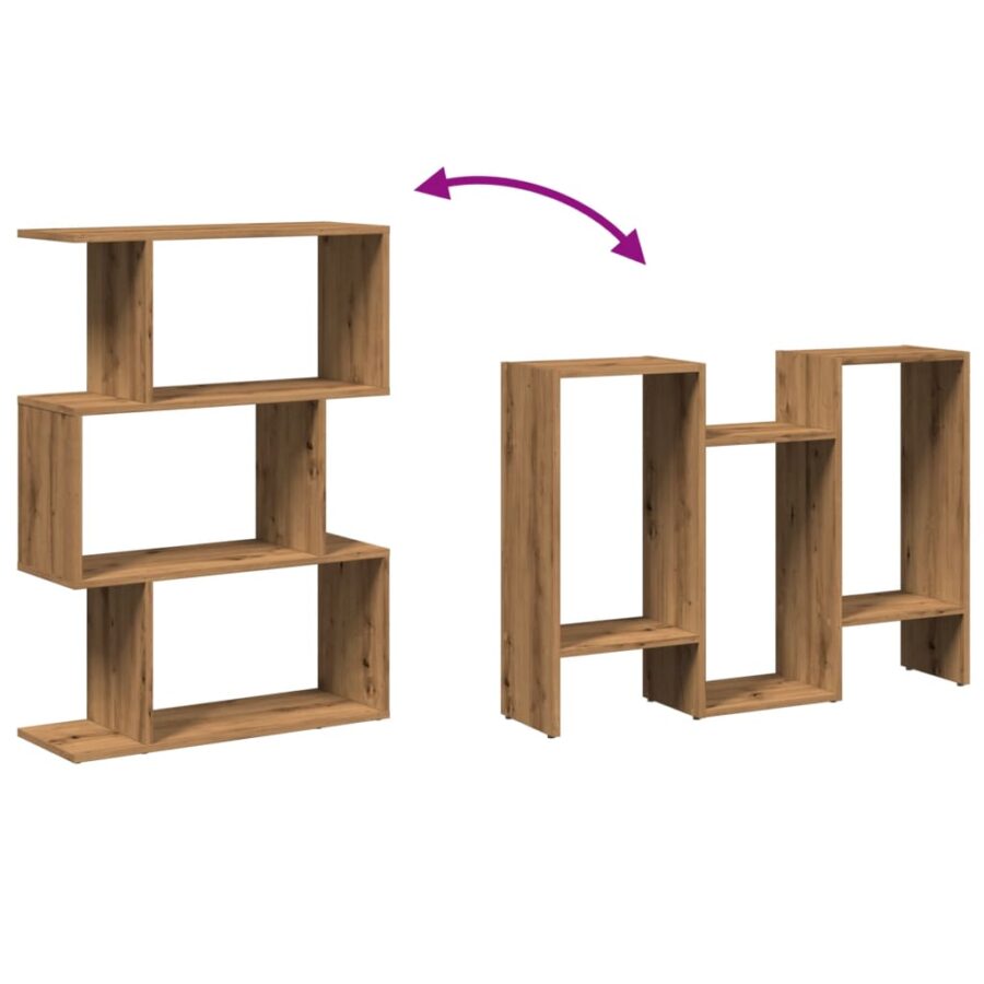 Kamerscherm / boekenkast 3-laags 70x24x97 cm hout artisanaal - Afbeelding 8