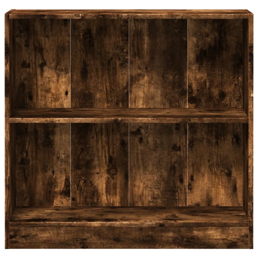 Boekenkast 80x24x76 cm bewerkt hout gerookt eikenkleurig - Afbeelding 4