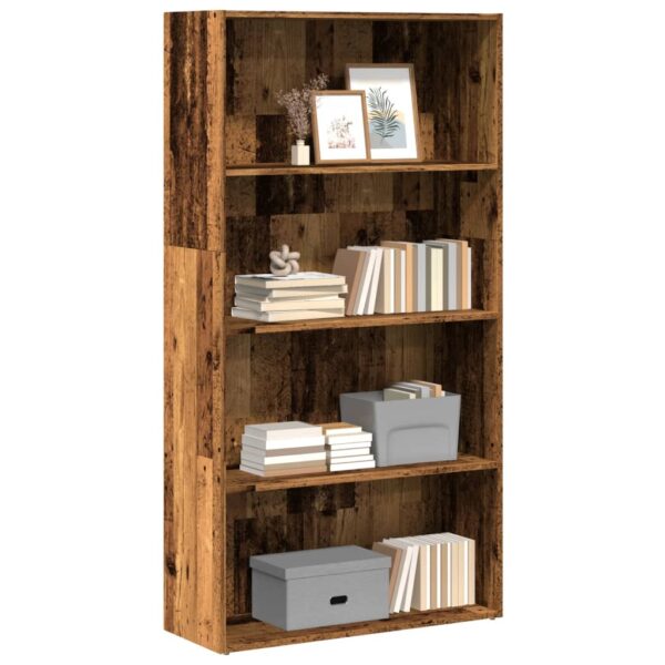 Boekenkast 80x30x152 cm bewerkt hout oud houtkleurig
