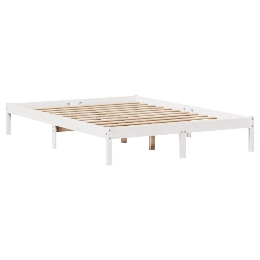 Bed met boekenkast zonder matras grenenhout wit 120x190 cm - Afbeelding 5