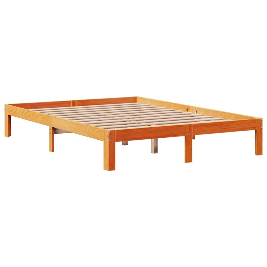 Bed met boekenkast zonder matras grenenhout wasbruin 120x190 cm - Afbeelding 5