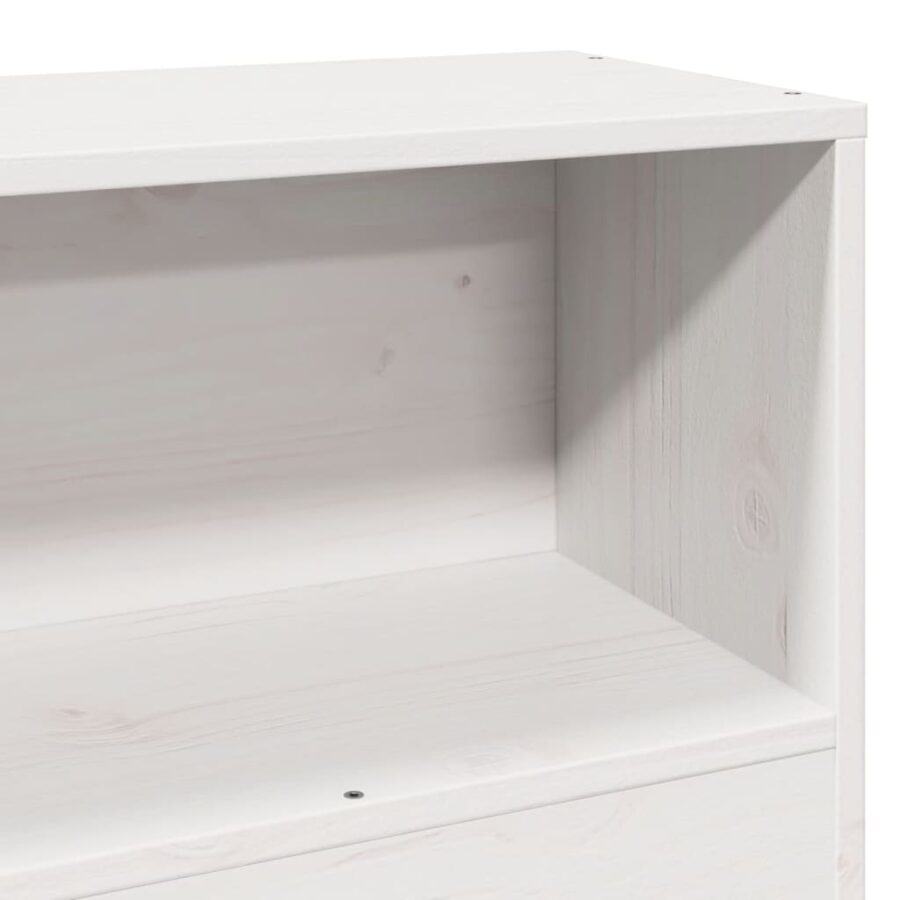 Bed met boekenkast zonder matras grenenhout wit 90x200 cm - Afbeelding 9