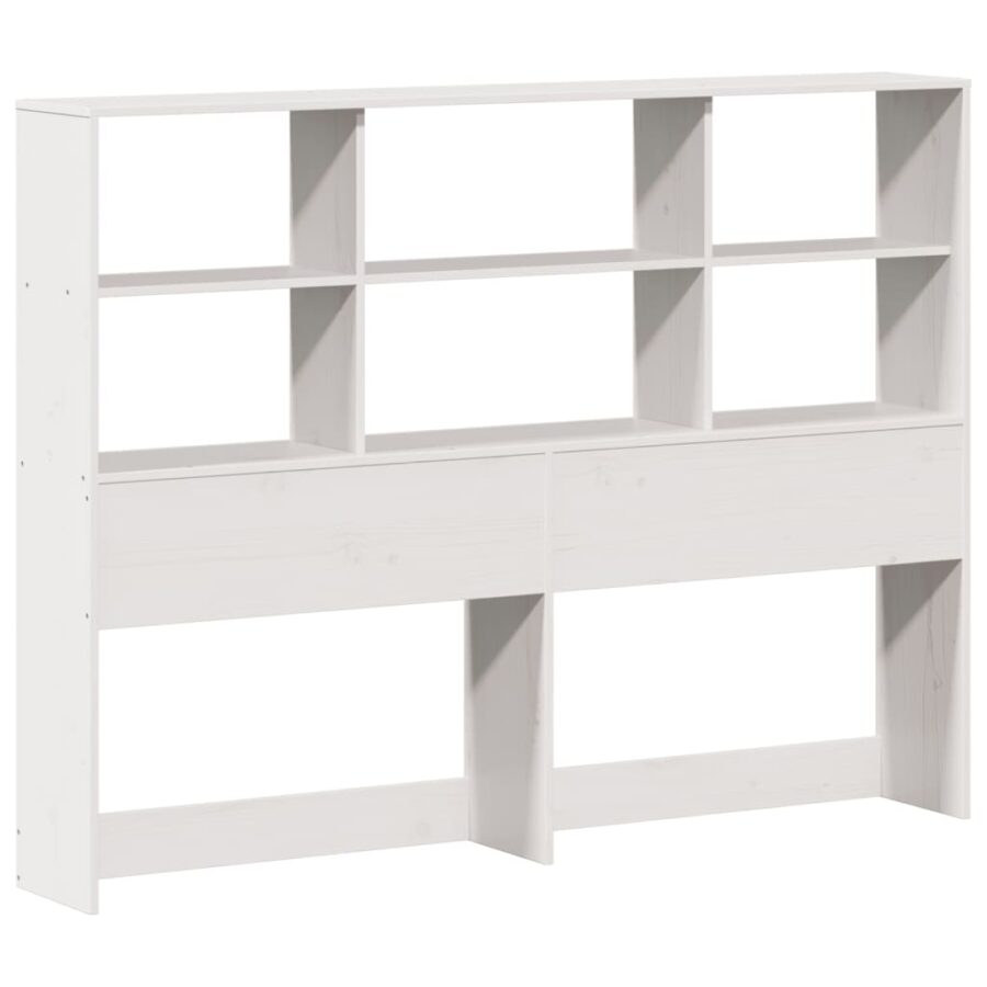 Bed met boekenkast zonder matras grenenhout wit 120x190 cm - Afbeelding 7