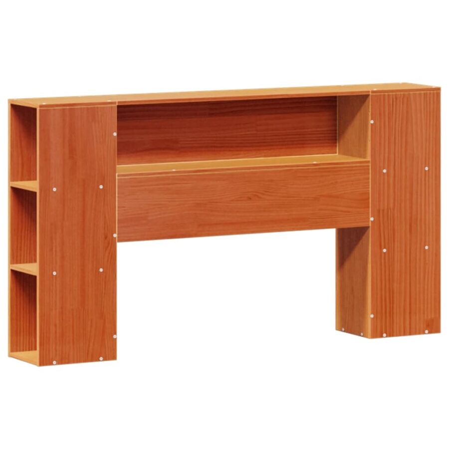 Bed met boekenkast zonder matras grenenhout wasbruin 120x190 cm - Afbeelding 7