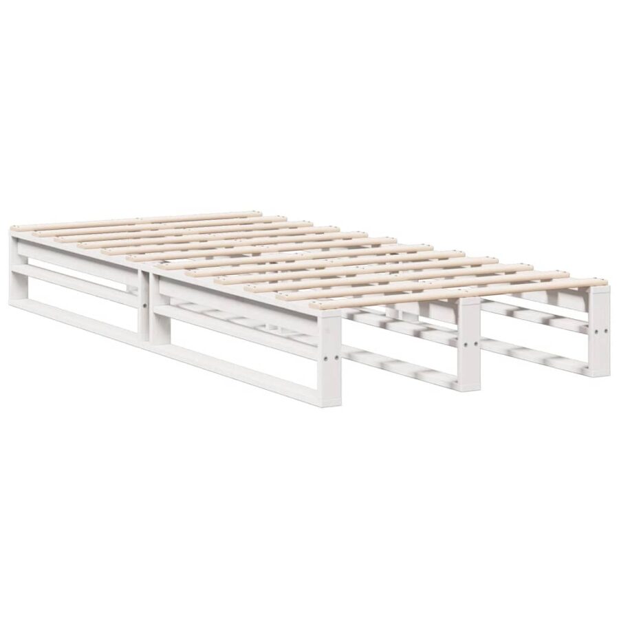 Bed met boekenkast zonder matras grenenhout wit 100x200 cm - Afbeelding 5