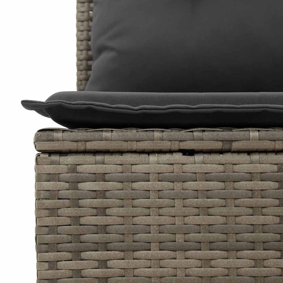 6-delige Loungeset met kussens poly rattan grijs - Afbeelding 10