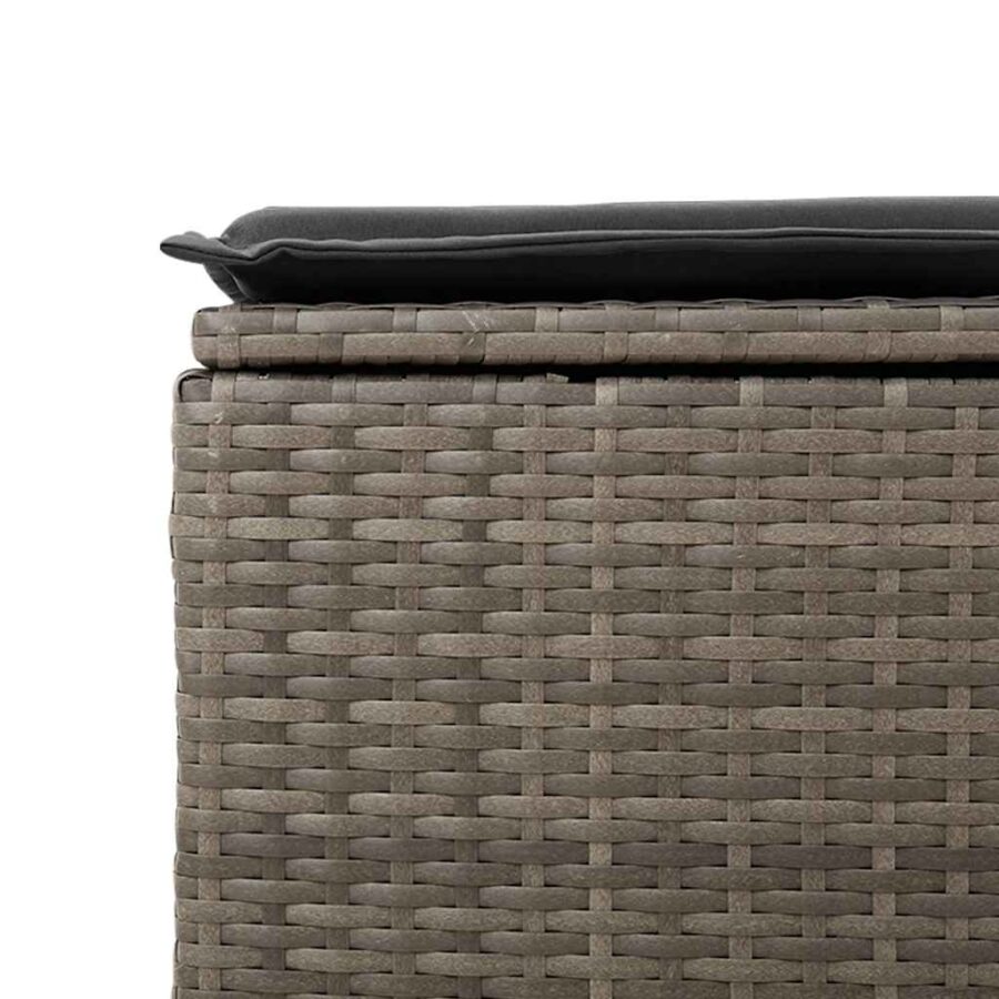 6-delige Loungeset met kussens poly rattan grijs - Afbeelding 11
