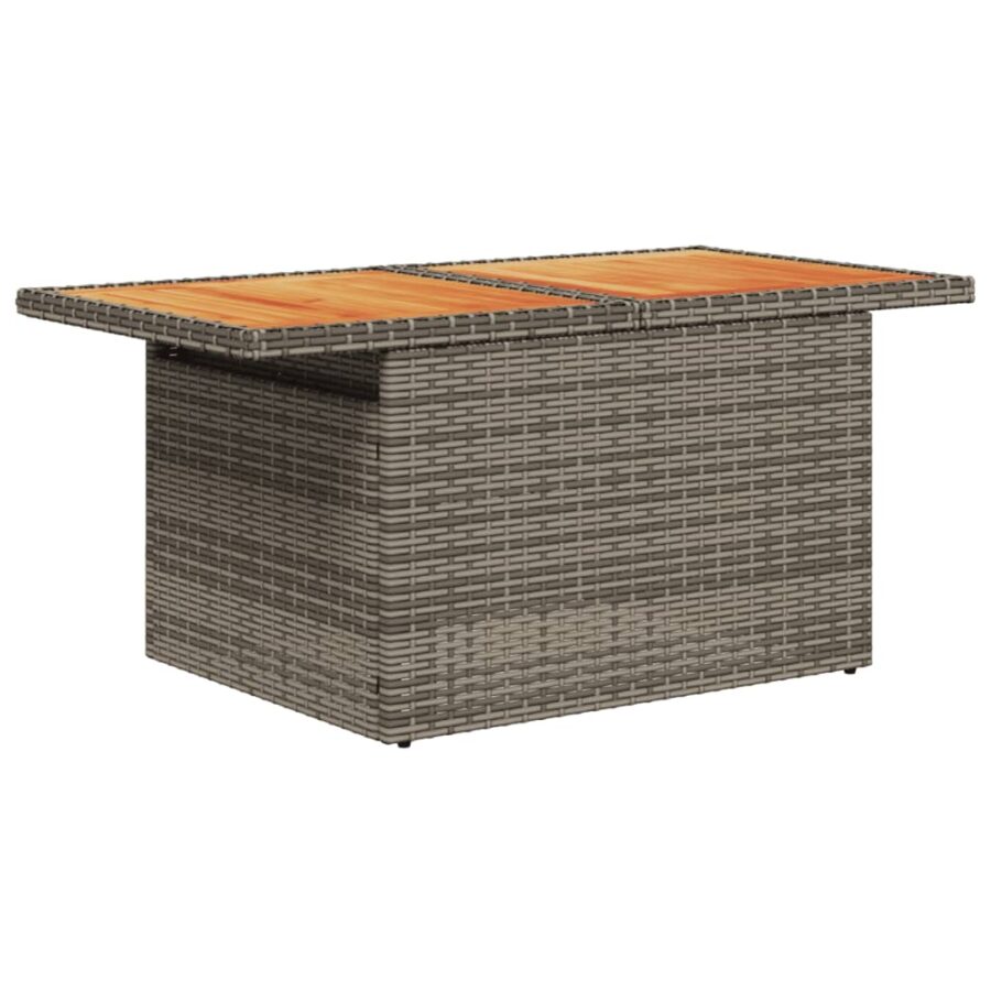 6-delige Loungeset met kussens poly rattan grijs - Afbeelding 6