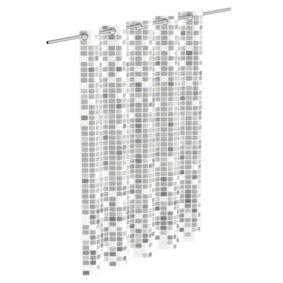 EISL Douchegordijn met mozaïek 200x180x0,2 cm grijs - Afbeelding 3