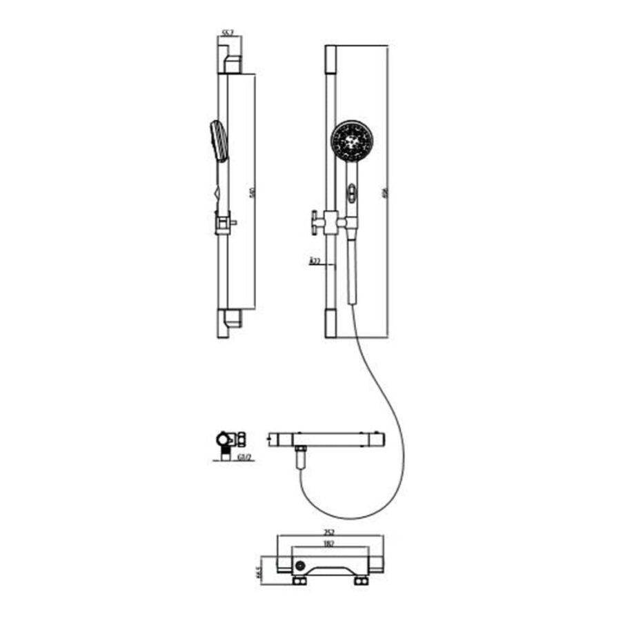 SCHÜTTE Douchestangset AQUA 2 SAVE chroomkleurig - Afbeelding 2