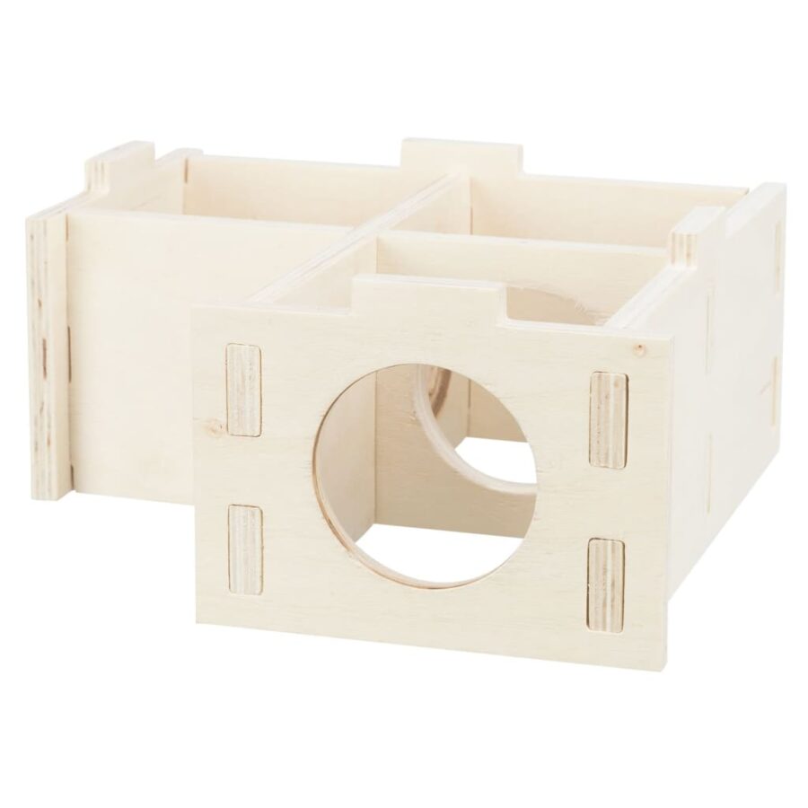 TRIXIE Knaagdierenhuis 3 kamers 25x10x25 cm hout - Afbeelding 2