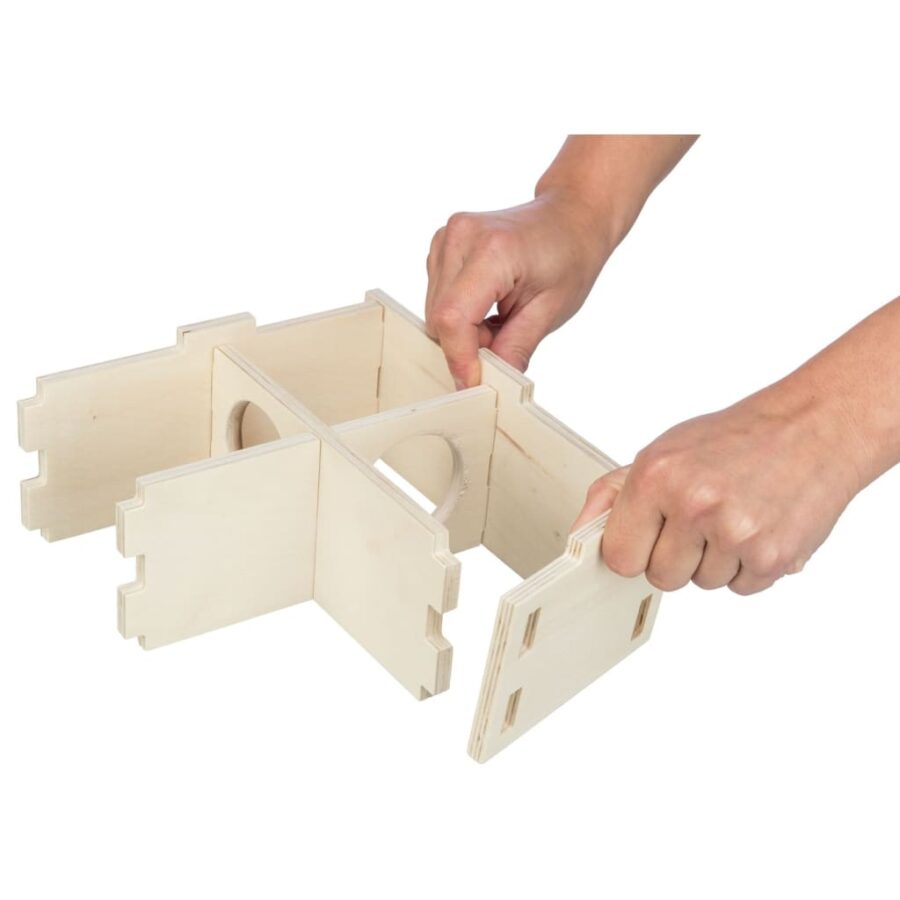 TRIXIE Knaagdierenhuis 3 kamers 25x10x25 cm hout - Afbeelding 11