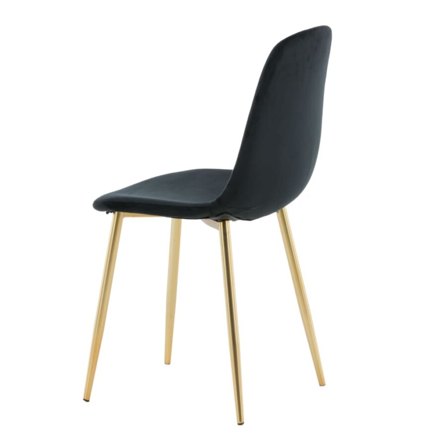 Venture Home Eetkamerstoelen 2 st Polar fluweel zwart en messing - Afbeelding 7