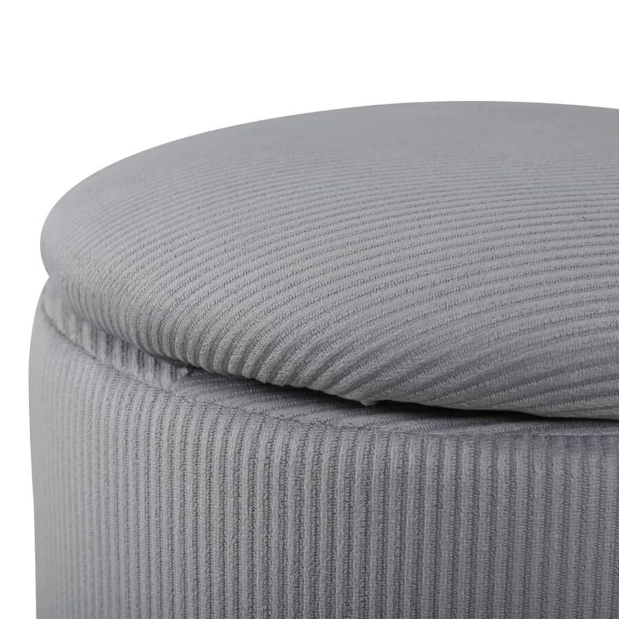 Venture Home Poef Limpen 32x32x40 cm ribfluweel grijs - Afbeelding 9
