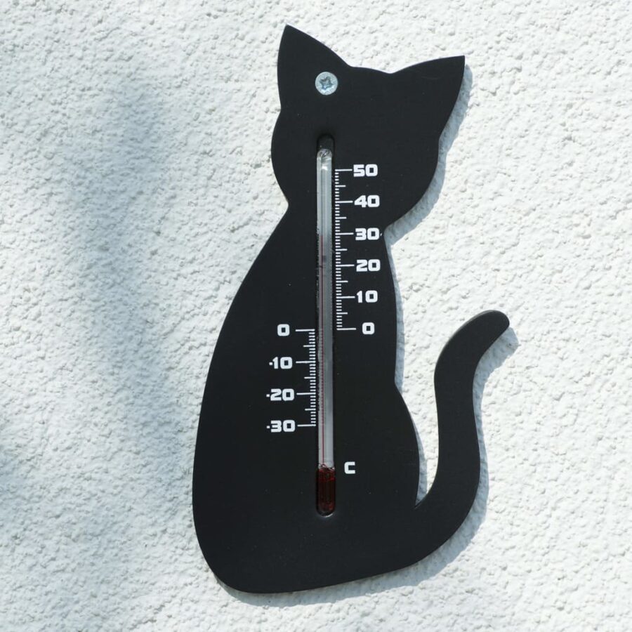 Nature Wandthermometer kat zwart - Afbeelding 2
